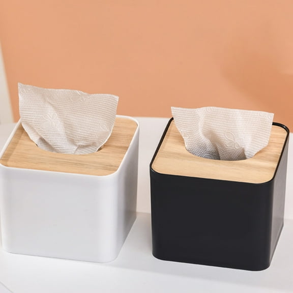 Travelwant Bulking Wood Tissue Box Cover for Disposable Paper Facial Tissues, Wooden Rectangular Tissue Box Holder for Storage on Bathroom Vanity, Countertop, Bedroom Dresser, Night Stand
