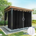 thumbnail image 6 of Black Outdoor Curtains for Patio Waterproof, Windproof Privacy Curtains with Weighted Bottom, Solid Color Farmhouse Black Outside Drapes for Picnic Garage Backyard Cabana 54"x108" 1 Panel, 6 of 8