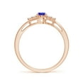 thumbnail image 2 of ANGARA Natural Oval Tanzanite Bypass Ring with Trio Diamond Accents in 14K Rose Gold for Women (Size-6x4mm) | December Birthstone, Anniversary, Jewelry Gift for Women | Natural Tanzanite Ring, 2 of 8