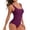 Dark Purple #006, variant on One Piece Bathing Suit for Women Tummy Control Swimsuit Scoop Neck Square Back Monokini Navy S