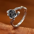 thumbnail image 4 of Anillo retro y rosa antiguo Diseño temperamental Anillo viento frío Joyería de moda Anillo versátil y temperamental Ajustable y abierto Anillo de tendencia 1 unidad, 4 of 8