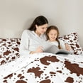 thumbnail image 5 of Manfei Brown Cow Print Bedding Comforter Set, Cartoon Modern Fashion Twin Comforter Sets, Teen Kids Adult Reversible Bedding Set, Breathable Home Decor, 2pcs, 5 of 9