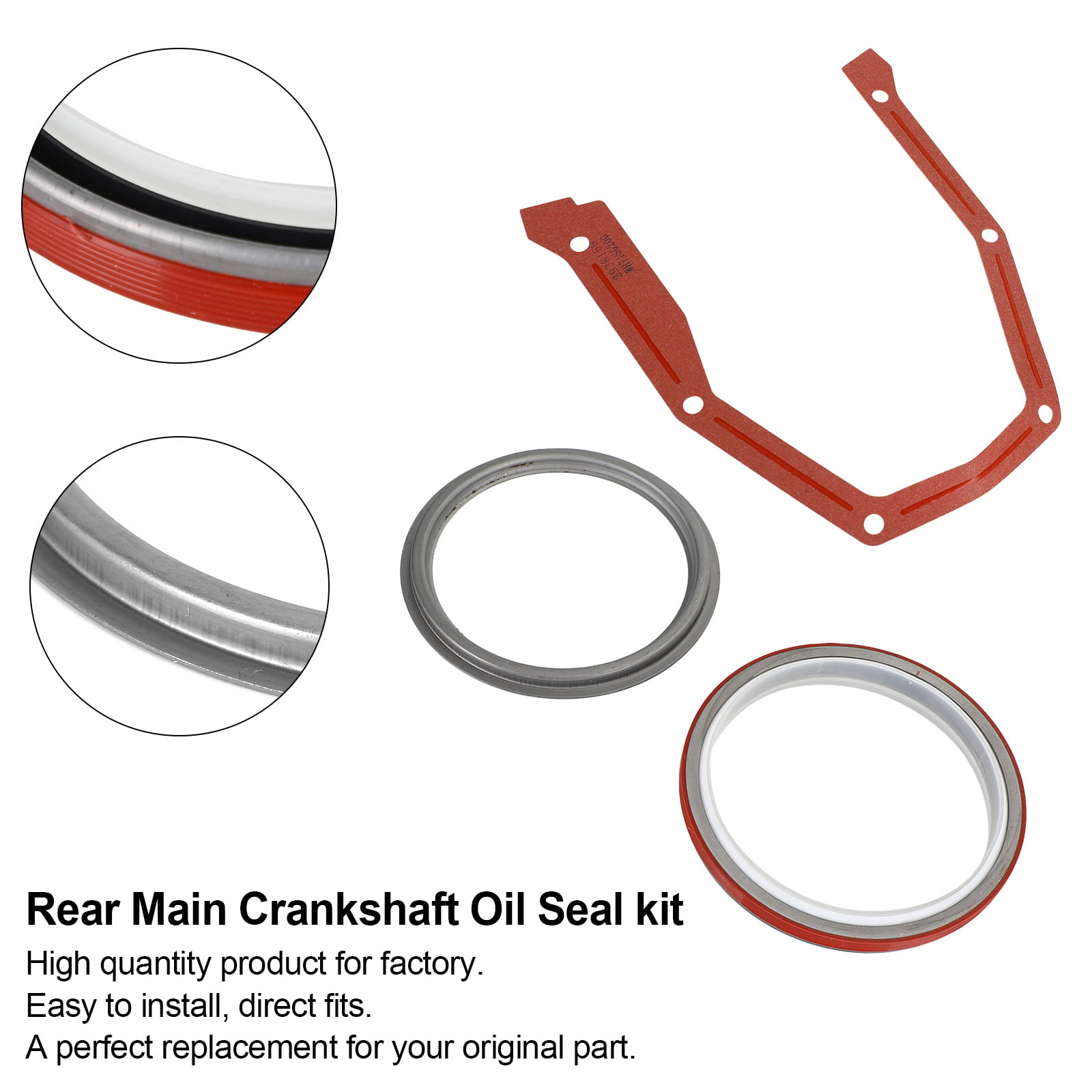Rear Main Crankshaft Oil Seal Kit with Steel Installer for Cummins 5.9L 12V 24V Engine 3925529 