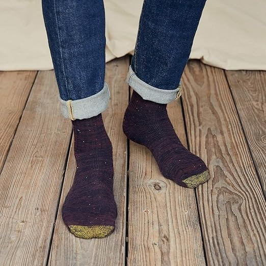 Men's GOLDTOE® 6-Pack Harrington Crew Socks Color: Black Size: 6-12