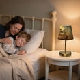 thumbnail image 6 of Wobogo An Owl with Bumblebee Pattern Table Lamps Three-channel Adjustable Lighted Antique Brass Metal Base Simple Modern Style for Bedroom Nightstands Living Room and Office, 6 of 8
