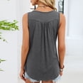 thumbnail image 2 of Felirenzacia Cotton Henley Sleeveless Shirts for Women Summer Casual Tank Tops Buttons Tees Camis,Gray,L, 2 of 9