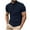 Navy, variant on MELDVDIB Mens Linen T-Shirt Half-Button Crewneck Solid Color Short Sleeve Summer Tops Sport Gym Light Weight Stretch Comfy Breathable Pullover Tees