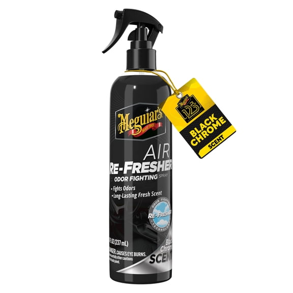 Meguiar’s Air Re-Fresher Odor Fighting Spray - Black Chrome Scent - Refresh and Instantly Fight Odors, G250708, 8 oz