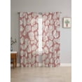 thumbnail image 4 of Sheer Curtains 96 Inches Long 2 Panels, Watercolor Ocean Shell Rod Pocket Curtain Voile Draperies, Abstract Marine Life Light Filtering Window Treatment for Living Room Kitchen Bedroom, 4 of 8