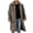 Brown, variant on Faux Fur Coats for Men Warm Winter Long Cardigan Jackets Long Sleeve Fleece Jacket Parka Outerwear White