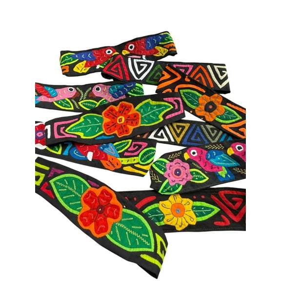 Mola Handmade Panamanian Headbands with Adjustable Designs Made By Guna Woman