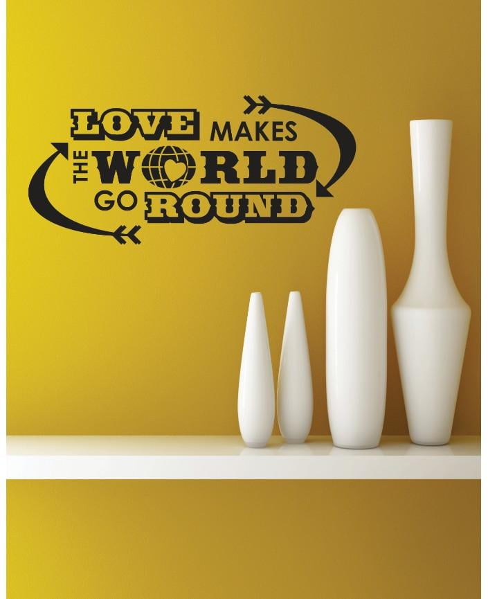 Custom Wall Decal Vinyl Sticker Love Make The World Go Round Image