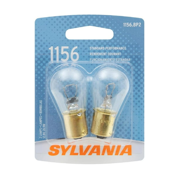 Sylvania Silverstar Ampoule de Secours 1156.BP2 1156; Halogène Mini Ampoule; Clair; Lot de 2; Blister