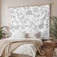 thumbnail image 3 of Grey Farmhouse Tapestry for Bedroom Wall Hanging Tapestry, Floral Floral Plant Leaf Vintage Spring Ceiling Backdrop Tapestries Poster Blanket Wall Decor for Teens Room Living Room Dorm 59" x 79", 3 of 8