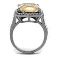 thumbnail image 3 of Luxe Jewelry Designs Women's Stainless Steel Engagement Ring with Champagne CZ and Clear Stones -, 3 of 4