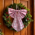thumbnail image 4 of Virelaxpo Extra Large Plaid-Stripe Christmas Bow - Oversized Hanging Decoration for Tree, Wreath, Garland, Door with Wired Ribbon, Reusable, 4 of 6