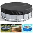 thumbnail image 3 of Round Swimming Pool Cover, Solar Cover for Above Ground Pool 3.05m Waterproof Winter Safety Cover Sunproof with Drawstring for Pool Protection, Black_Perfect Gift, 3 of 5