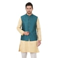 thumbnail image 2 of eloria Men's Nehru Jacket Waistcoat Indian Waistcoat Blazer Jacquard Jacket, 2 of 7