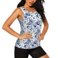 thumbnail image 2 of Fotbe Blue Paisley Womens Loose Fit Casual Flowy Slim-Fit Tank Tops Athletic Round Neck Trendy Sleeveless Summer Tops for Gym and Yoga-XX-Large, 2 of 7