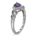 thumbnail image 2 of Galaxy Gold Size 7.0 14K Solid White Gold Ring with Natural Diamonds & Heart Natural Purple Amethyst  Grade AAA, 2 of 5