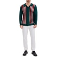 thumbnail image 2 of Camisas de polo de punto de manga larga para hombre con botones y estampado M Verde, 2 of 6