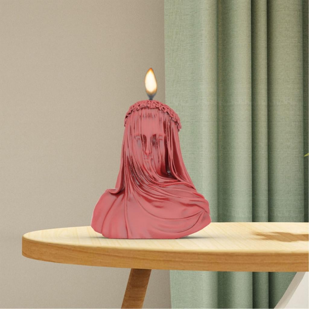POYOGA Mysterious Veil Female Candle Silicone Mould Plasters Crafts Making Supplies