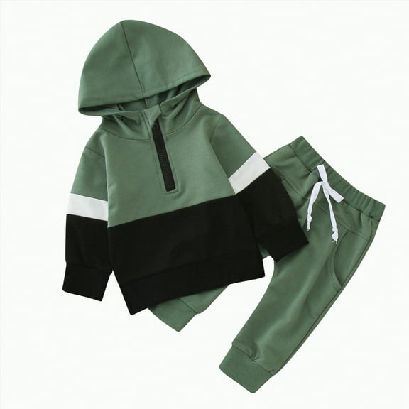 Futezty Toddler Boys Girls Clothes Fall Winter Outfit Sets, Kids Outfits Sets Long Sleeve Round Neck Patchwork Drawstring Pants 12 18 24 Months 2T 3T 4T 3PCS Playwear Set