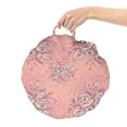 thumbnail image 2 of Floral Round Floor Cushion with Handle, Print of Rose Flower Bouquet Silhouette Repetition Illustration Botany, Pillow for Living Room & Dorms, 18" Round, Mauve Taupe and Eggshell, by Ambesonne, 2 of 4