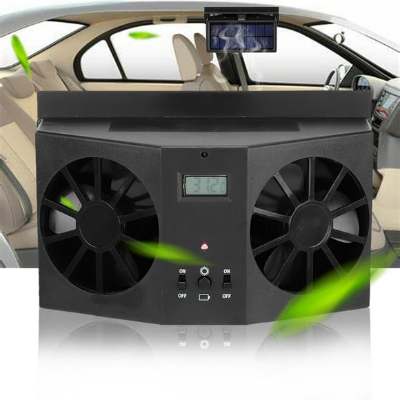 LAFGUR Qiilu Black Solar Fan Car Solar Fan ,Portable Mini Car Solar Fan Automobile Air Vent Ventilator Cooling Fan