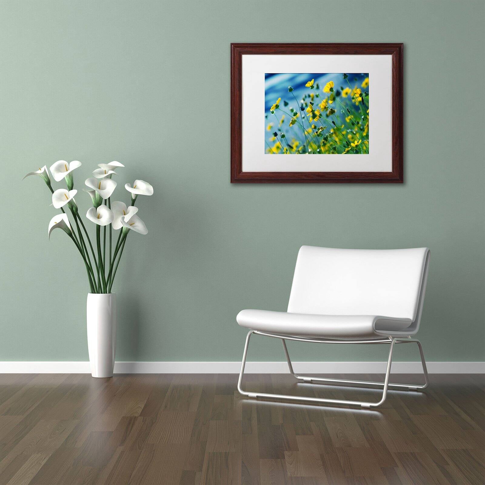 Trademark Fine Art "Power in Flower" Canvas Art by Beata Czyzowska Young, White Matte, Wood Frame