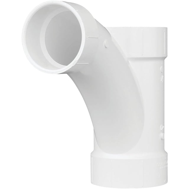 Tubería Wye Charlotte de PVC DWV de 4 x 4 pulgadas, 140 grados