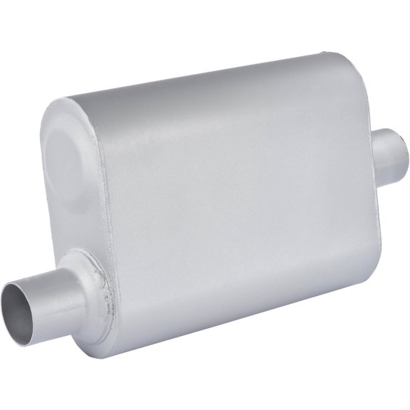 JEGS 30210 - Chambered Deep-Tone Muffler 2.250 in. Offset Inlet / Center Outlet