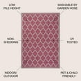 thumbnail image 2 of JONATHAN Y SMB109H-9 Trebol Moroccan Trellis Textured Weave Fuchsia/Light Gray 9 ft. x 12 ft. Indoor/Outdoor Area Rug, Pet Friendly, Stain Resistant, Easy to Clean, for Patio, Living Room, Bedroom, 2 of 8