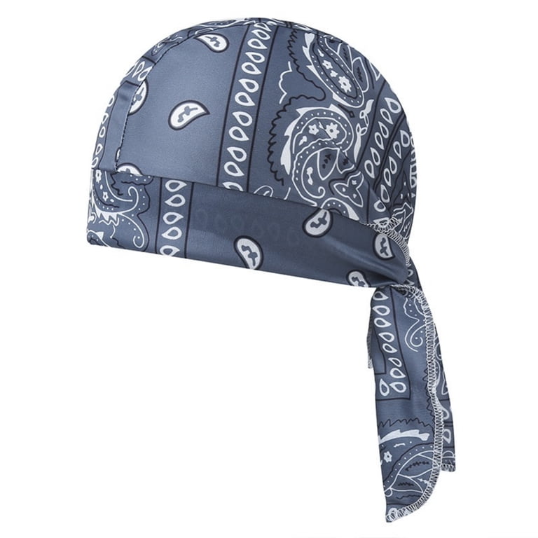 blue bandana motorcycle helmet D.O.T. Daytona Cruiser- Metal Flake Sleeping Cap Bandana Print Helmet by Katt