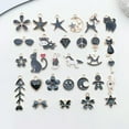 thumbnail image 3 of U8MO 10pcs Black Enamel Charms Pendant For Jewelry Making Handmade Earrings Necklace-10pcs Flower 17x20mm, 3 of 9
