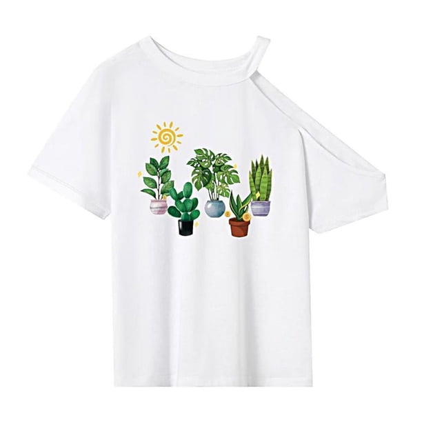 Camiseta para mujer con cuello redondo y ropa deportiva básica para mochilero y deportes S
