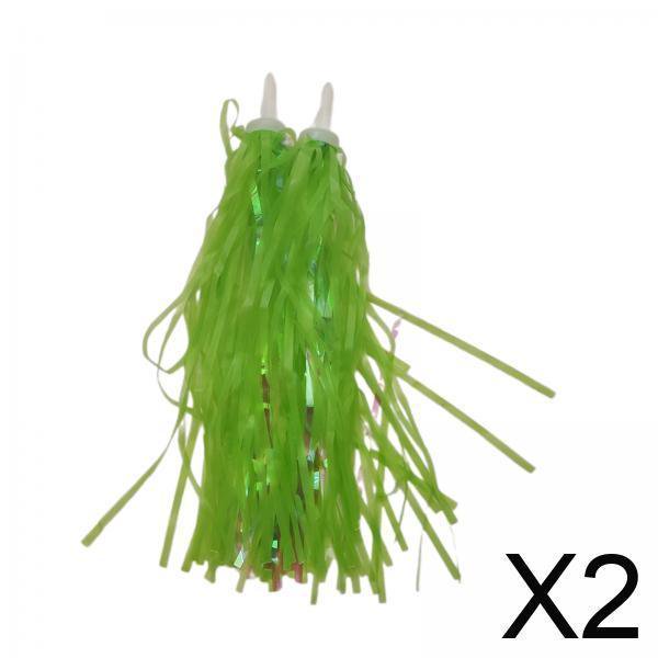 Colaxi 2x2Pcs Kids Bike Streamers Decorative Decor Grips Tassels for Children Green