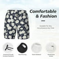 thumbnail image 4 of Kdxio Daisies Flowers Print Men's Swim Trunks with Compression Liner 7 Inch Inseam Quick Dry Swim Shorts, 4 of 7
