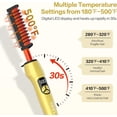 thumbnail image 3 of DAN Technology Titanium Anti-Scald Electric Hot Comb Hair Straightening Brush for Wigs Adjustable, Pressing Combs for Black Women Hair Styling,Gold, 3 of 8