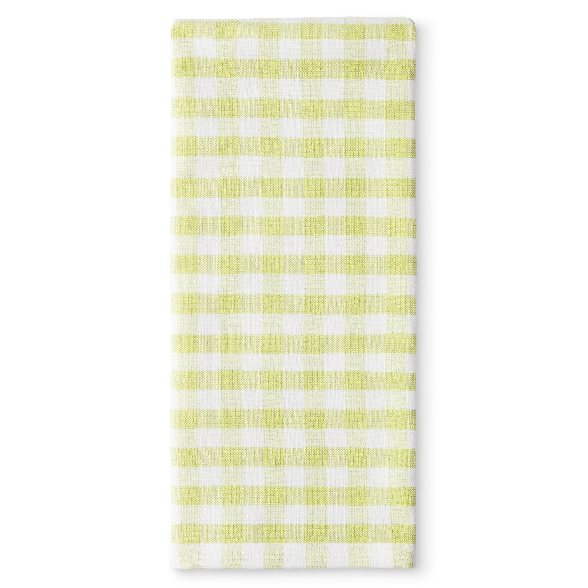 Hometrends Yarn Dyed Gingham 1-Piece 100% Cotton Kitchen Towel, Celery Green, 16"x26"