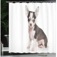 thumbnail image 4 of Ambesonne Chihuahua Shower Curtain, Ears Innocent Eyes, 69"Wx75"L, Pale Eggshell and Taupe, 4 of 5