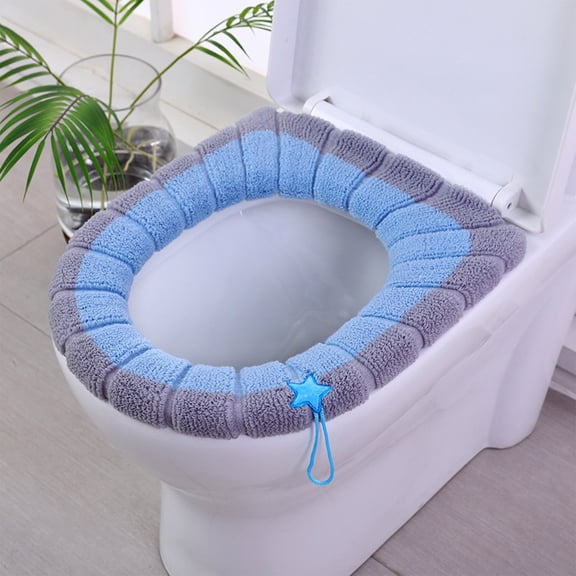 LSLJS Toilet Seat Cushion Warm & Soft Thicked Padded Toilet Seat Washable Reusable Toilet Seat-Home Easy Installation Cleaning