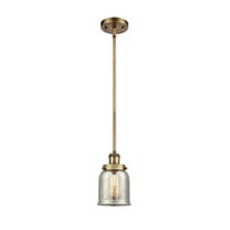 916-1S-BB-G58-Innovations Lighting-Bell - 1 Light Stem Hung Mini Pendant In Industrial Style-10 Inches Tall and 5 Inches Wide-Brushed Brass