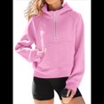 thumbnail image 2 of Sudaderas con Capucha para Mujer Sudaderas Forro Sudaderas de Entrenamiento de Moda de Otoño Chaquetas de Invierno Suéteres de Gran Tamaño Camisetas Ropa 2025 Rosa M, 2 of 7