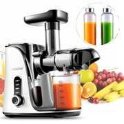 Juicer Machines, AMZCHEF Masticating Juicer with Two Speed Modes, Easy to Clean Brush & Quiet Motor, White