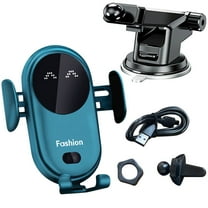 Infrared Sensor Wireless Car Phone Mount | Automatic Clamping Dashboard Suction Cup Stand | 15W Fast Qi Charger Holder | Universal Fit 4.5-6.8" Smartphones | Case-Friendly | 360° Rotation