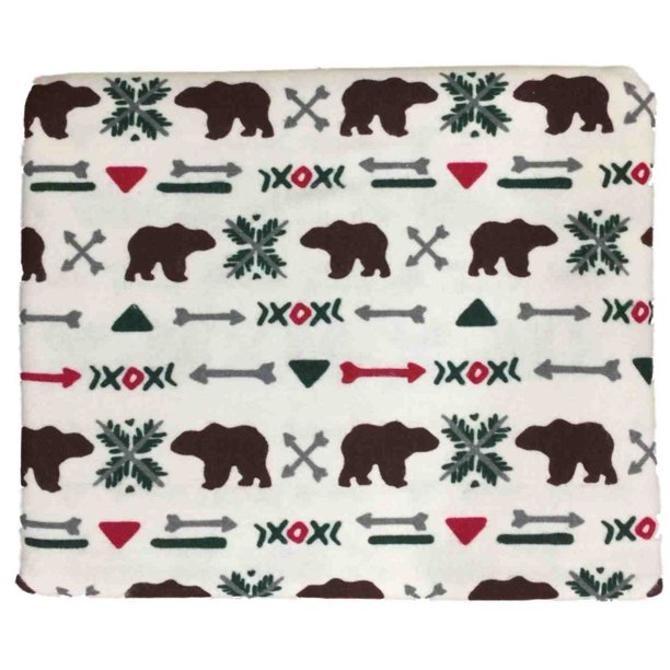 Winter Brown Bear Soft Flannel Sheet Set 100 Cotton, Queen Bed Sheets