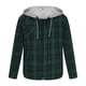 thumbnail image 5 of Seeotter Hooded Flannel Shirt for Men Plaid Shirts Long Sleeve Flannel Jacket Button-Down Shirt Jacket with Hood, 5 of 7