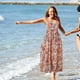 thumbnail image 4 of Vestido suelto sin espalda de talla grande, vestido de fiesta con tirantes. Vestido floral de algodón con viento de playa, 4 of 5