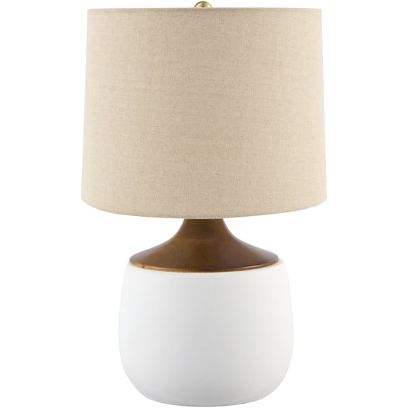 Livabliss Lorin Traditional Accent Table Lamp, 18-inch , White with Beige Shade